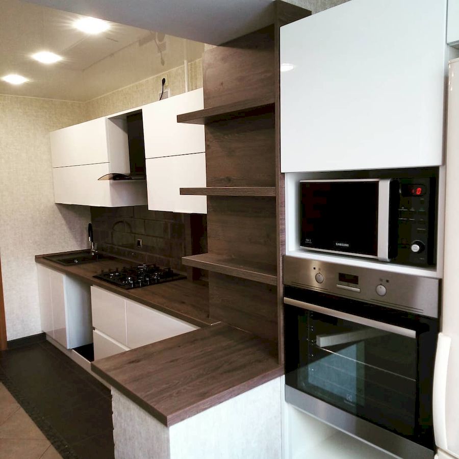 Белый кухонный гарнитур-Кухня МДФ в эмали «Модель 654»-фото1